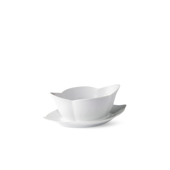 Royal Copenhagen Hvid Riflet Sauceskål, 55 cl  : Erling Christensen Møbler