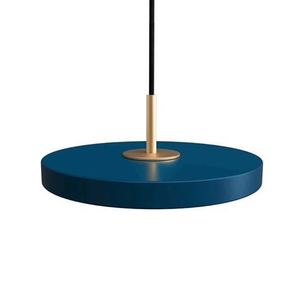 Umage Asteria micro pendel, dæmpbar - Petrol Blue/Brass top  : Erling Christensen Møbler