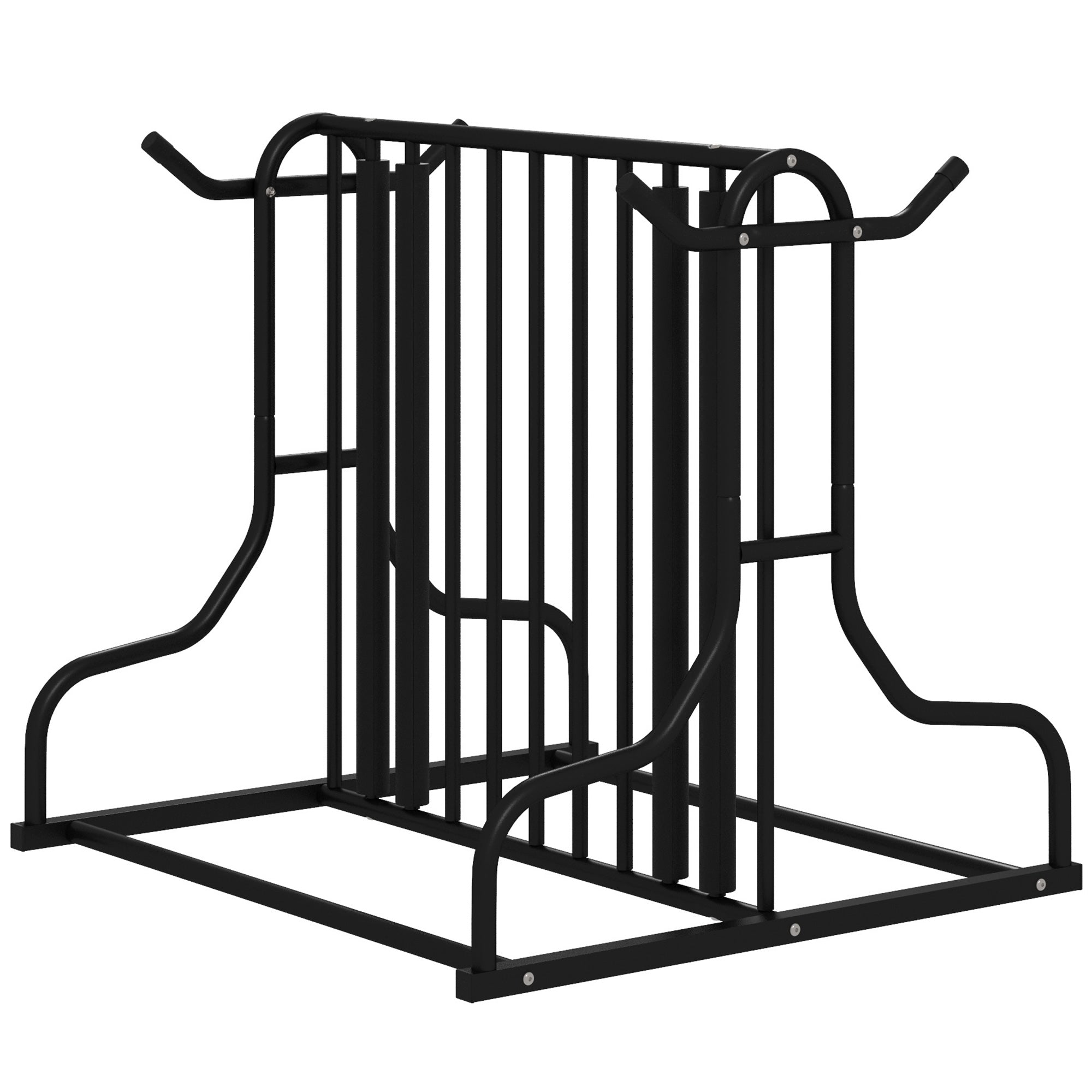 Cykelstativ til 4 cykler, vejrbestandig, ekstra beslag, 90 x 80 x 80 cm, sort