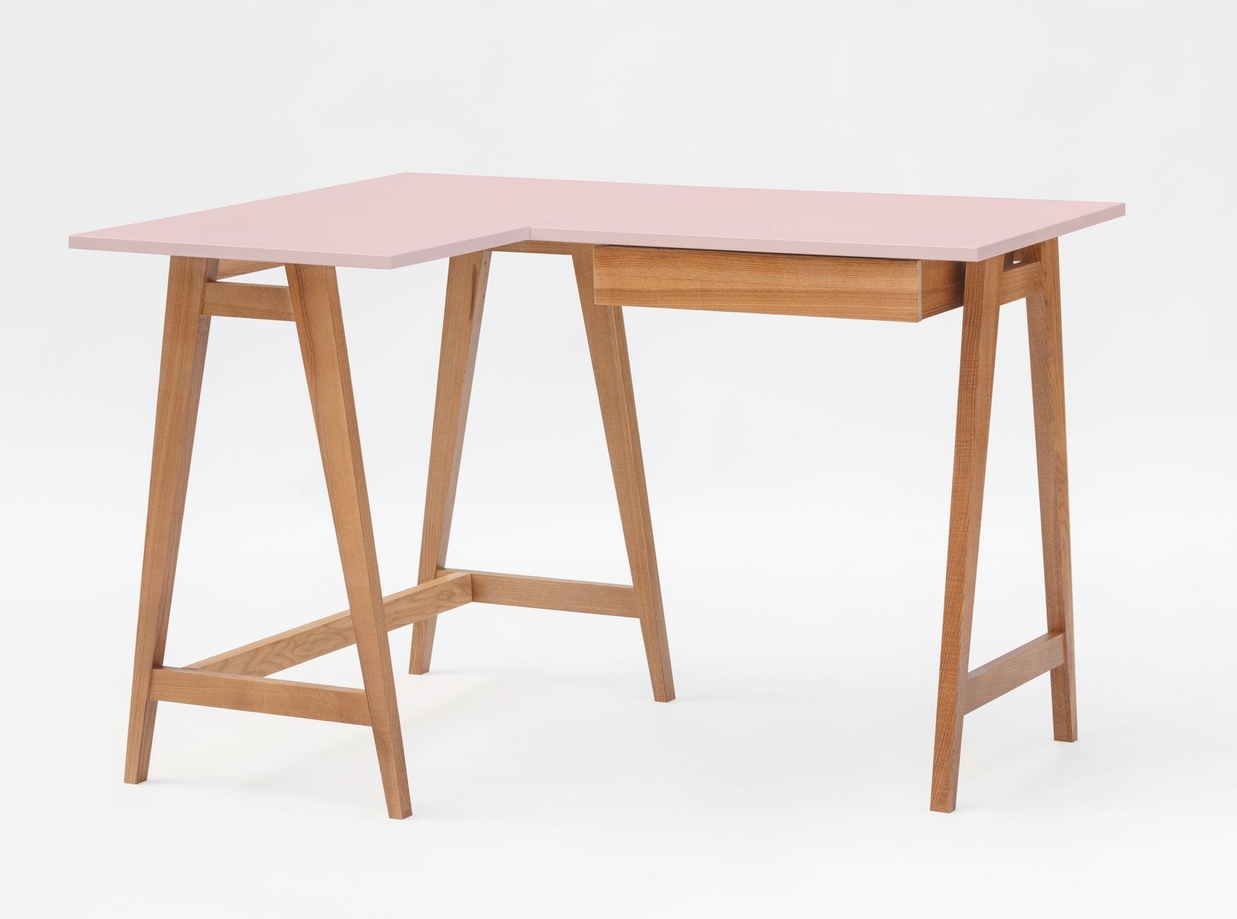 LUKA Hjørneskrivebord B 115cm x D 85cm / Pink Eg Venstre Side