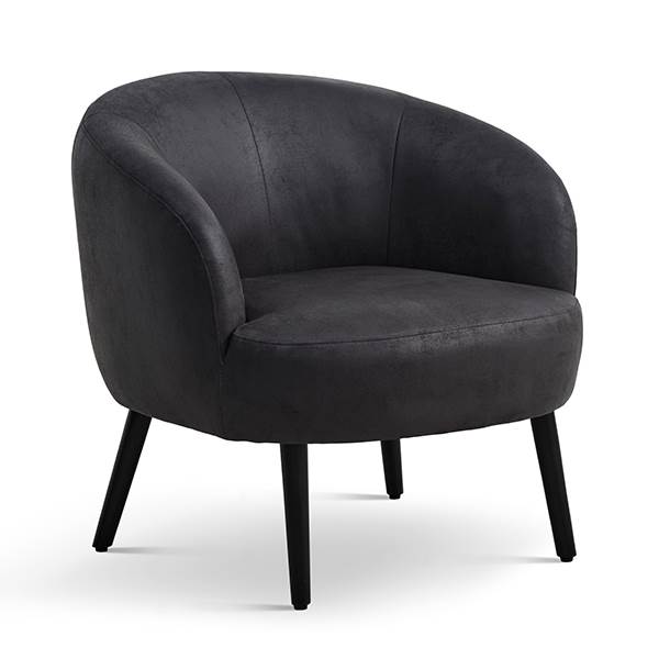 Erling Christensen Møbler Conrad lounge chair - Onyx black - Læder - Sort træ : Erling Christensen Møbler  : Erling Christensen Møbler