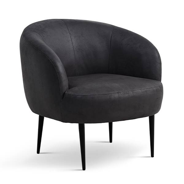 Erling Christensen Møbler Conrad lounge chair - Onyx black - Læder - Sort metal : Erling Christensen Møbler  : Erling Christensen Møbler