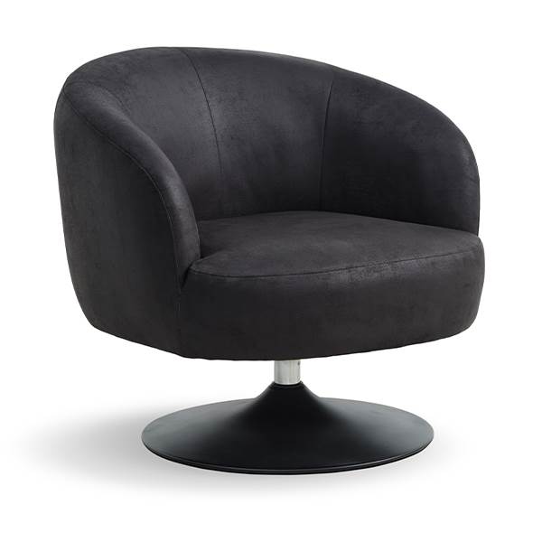 Erling Christensen Møbler Conrad lounge chair - Onyx black - Læder - Metal trumpetfod/sort : Erling Christensen Møbler  : Erling Christensen Møbler