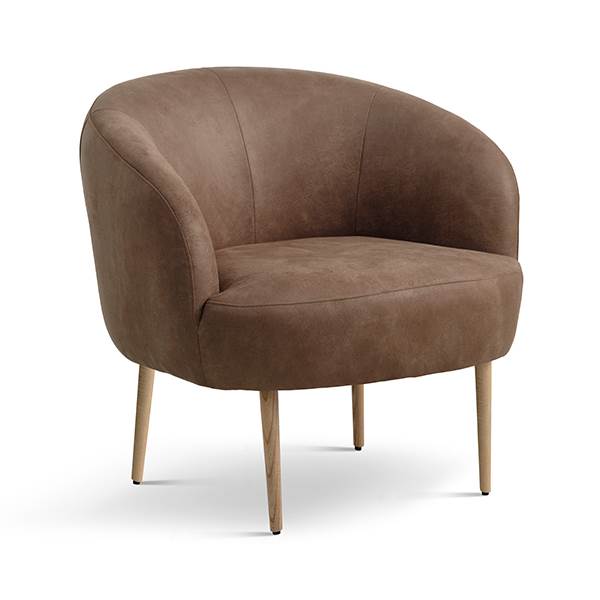 Erling Christensen Møbler Conrad lounge chair - Almond - Læder - Natur træ : Erling Christensen Møbler  : Erling Christensen Møbler