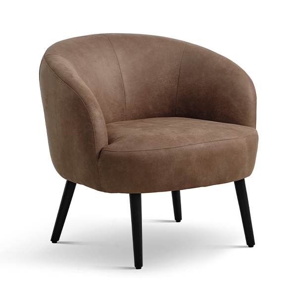Erling Christensen Møbler Conrad lounge chair - Almond - Læder - Sort træ : Erling Christensen Møbler  : Erling Christensen Møbler