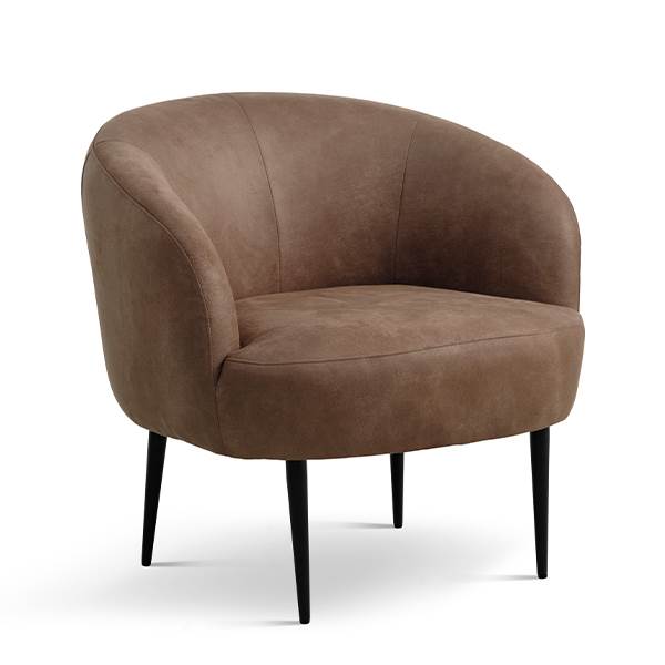 Erling Christensen Møbler Conrad lounge chair - Almond - Læder - Sort metal : Erling Christensen Møbler  : Erling Christensen Møbler
