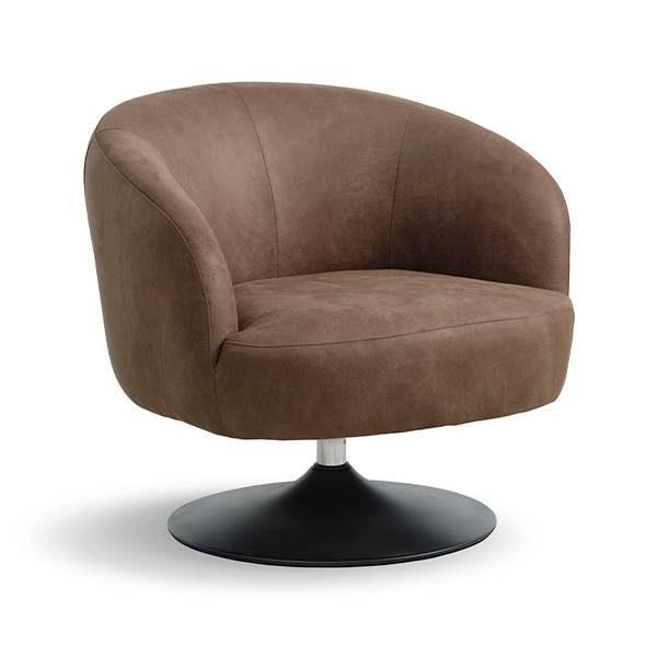 Erling Christensen Møbler Conrad lounge chair - Almond - Læder - Metal trumpetfod/sort : Erling Christensen Møbler  : Erling Christensen Møbler