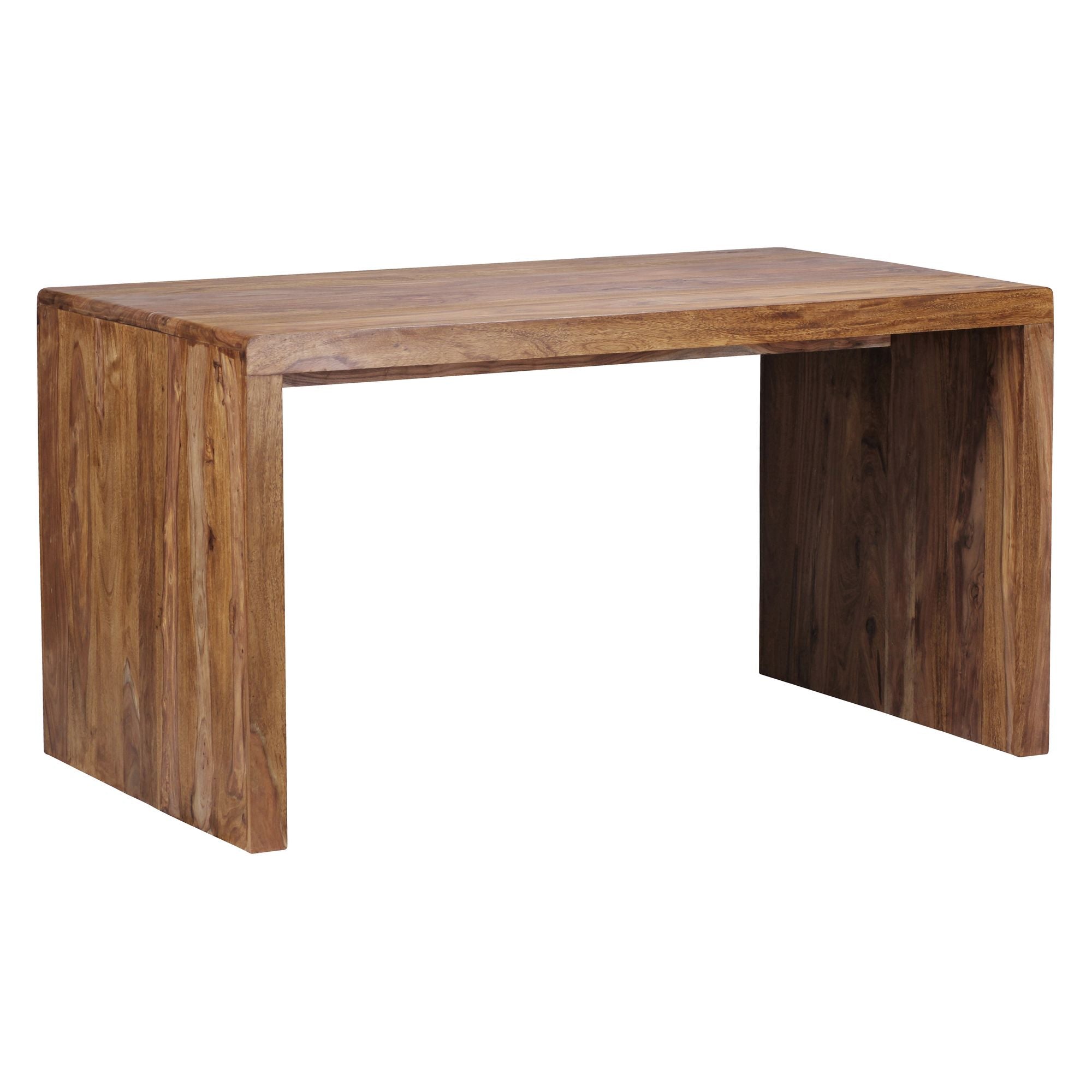BOHA skrivebord i massivt sheeshamtræ, computerbord, 160 cm bredt, design i ægte træ, opbevaring, kontorbord, landlig stil