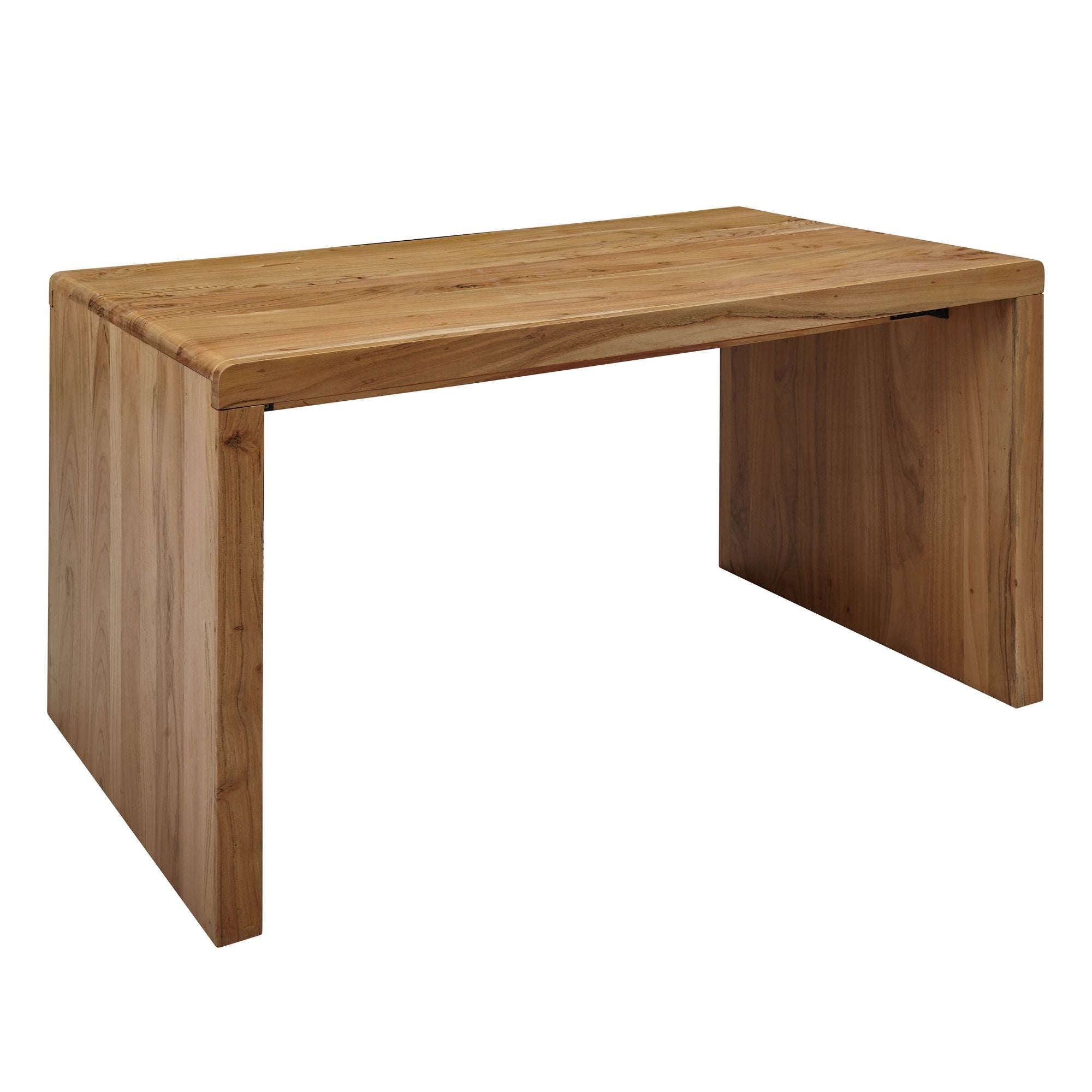 BOHA skrivebord i massivt akacietræ, computerbord, 140 cm bredt, design i ægte træ, opbevaring, kontorbord, landlig stil
