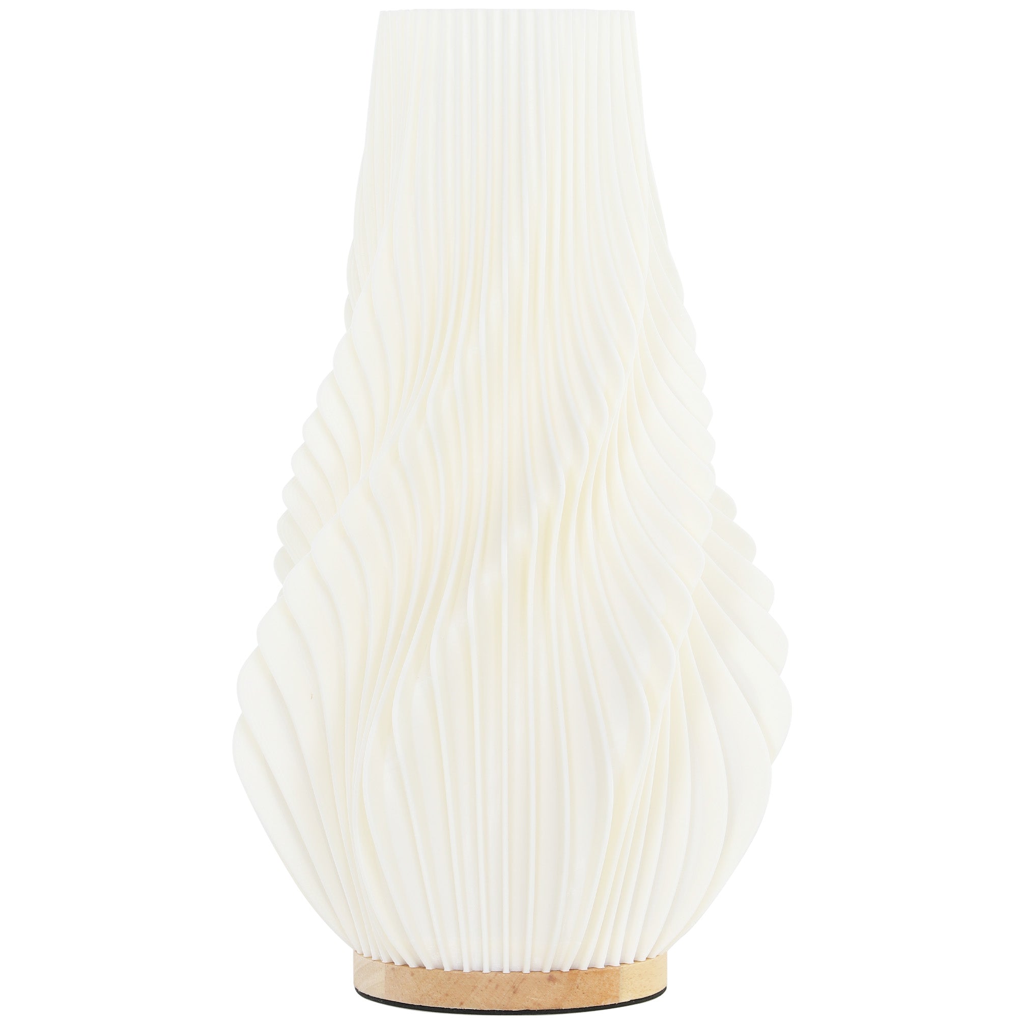 Smart bordlampe med app-styring, alexa-kompatibel, plastik, træ, hvid