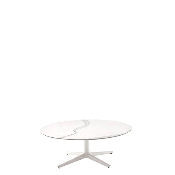 Kartell Multiplo Low rundt sofabord - hvid marmor  : Erling Christensen Møbler