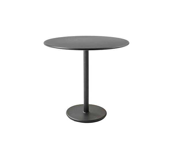 Cane-Line Go cafébord - Ø80 cm - Lava grå / aluminium grå Aluminium, lava grå : Erling Christensen Møbler