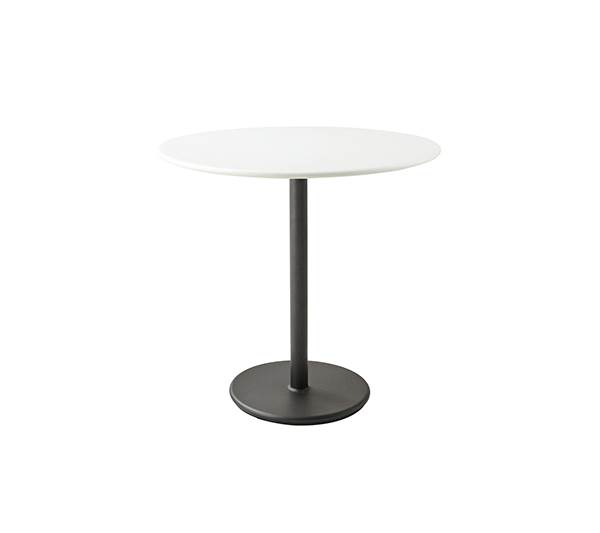 Cane-Line Go cafébord - Ø80 cm - Lavagrå med aluminium hvid Lava grå (Aluminium) : Erling Christensen Møbler