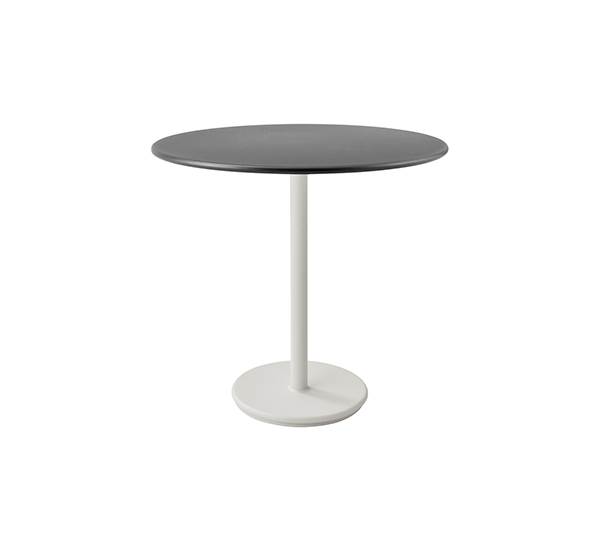 Cane-Line Go cafébord - Ø80 cm - sand / lavagrå Aluminium, lava grå : Erling Christensen Møbler