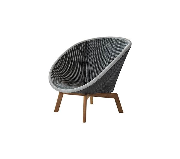 Cane-Line Peacock loungestol - grå - m. hynder  : Erling Christensen Møbler