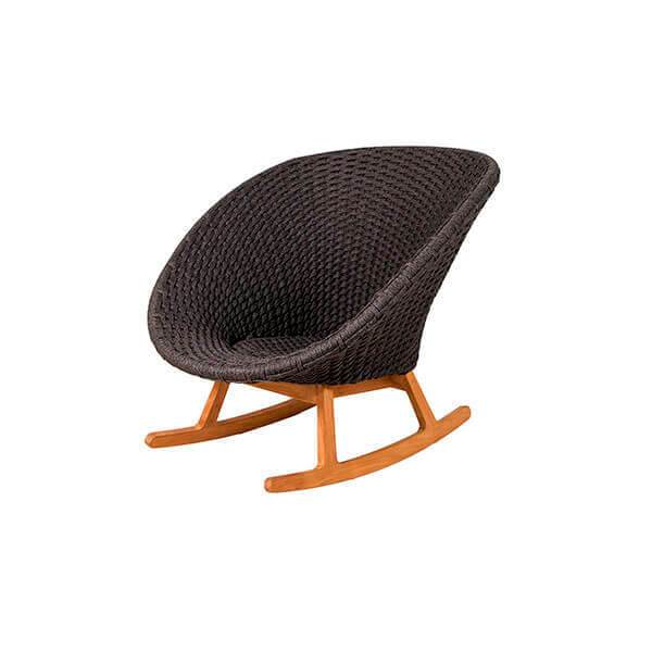 Cane-Line Peacock Gyngestol - Grå - Teak stel  : Erling Christensen Møbler