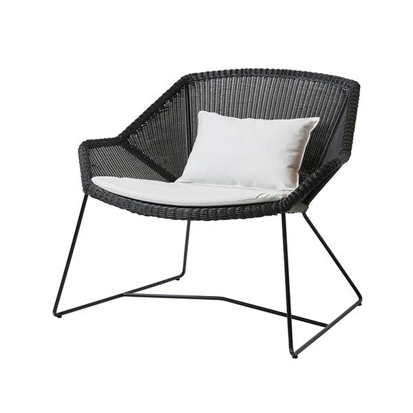 Cane-line Breeze loungestol - Sort - Natté white  : Erling Christensen Møbler