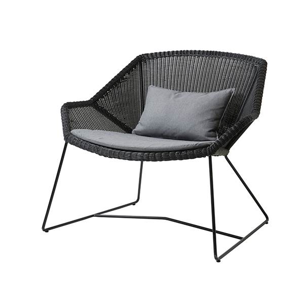 Cane-line Breeze loungestol - Sort - Natté grey  : Erling Christensen Møbler