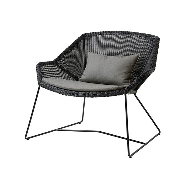Cane-line Breeze loungestol - Sort - Natté taupe  : Erling Christensen Møbler