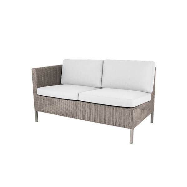 Cane-Line Connect 2-pers. havesofa - taupe, højre modul m. hynder i hvid  : Erling Christensen Møbler