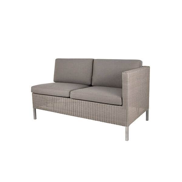 Cane-Line Connect 2-pers. havesofa - taupe, venstre modul m. taupe hynder  : Erling Christensen Møbler