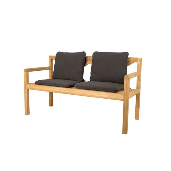 Cane-Line Grace 2 pers. bænk - Teak m. mørkegrå hynder  : Erling Christensen Møbler