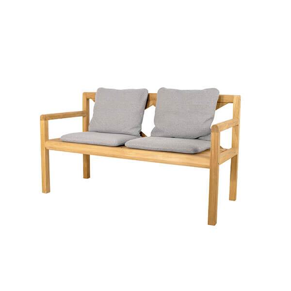 Cane-Line Grace 2 pers. bænk - Teak m. lysegrå hynder  : Erling Christensen Møbler
