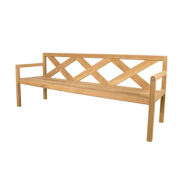 Cane-Line Grace 3-pers. bænk - Teak - m. hynder  : Erling Christensen Møbler