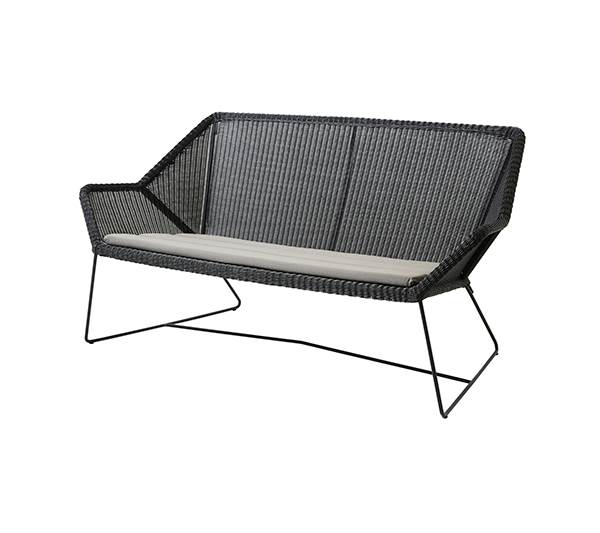 Cane-Line Breeze 2-personers havesofa - sort, hynde taupe  : Erling Christensen Møbler