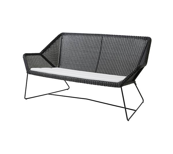 Cane-Line Breeze 2-personers havesofa - sort, hvid hynde  : Erling Christensen Møbler