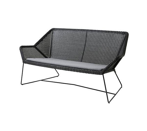 Cane-Line Breeze 2-personers havesofa - sort, hynde grå  : Erling Christensen Møbler