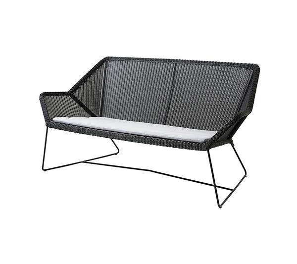Cane-Line Breeze 2-personers havesofa - sort, hynde lysegrå  : Erling Christensen Møbler