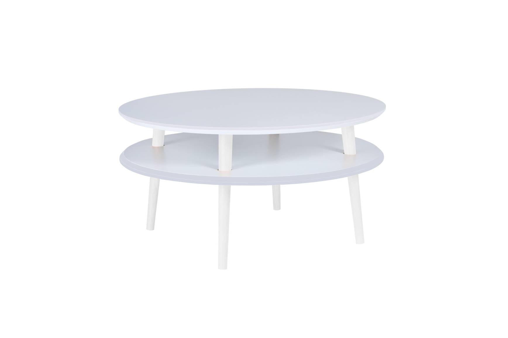 UFO Sofabord Diam 70cm x Højde 35cm - Hvid / Hvide Ben
