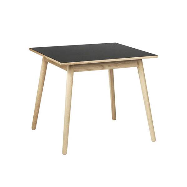 FDB Møbler C35A spisebord i eg/sort linoleum  : Erling Christensen Møbler