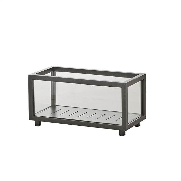 Cane-Line Lightbox - rektangulær - H: 22 cm - Lava grey  : Erling Christensen Møbler