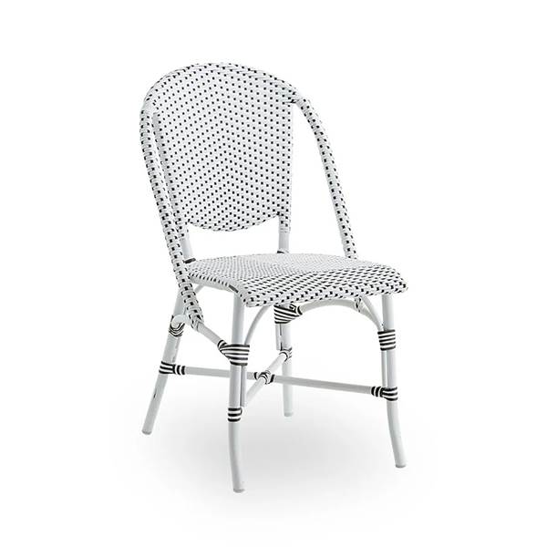 Sika Design Sofie Exterior Caféstol - Broad Striped Beige-White - White w/ cappuccino dot  : Erling Christensen Møbler