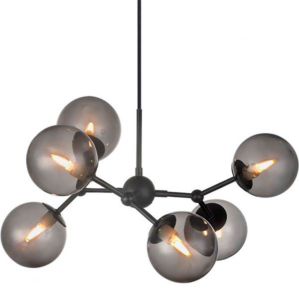 Halo Design Atom lysekrone Ø 57 cm - Smoke/sort  : Erling Christensen Møbler