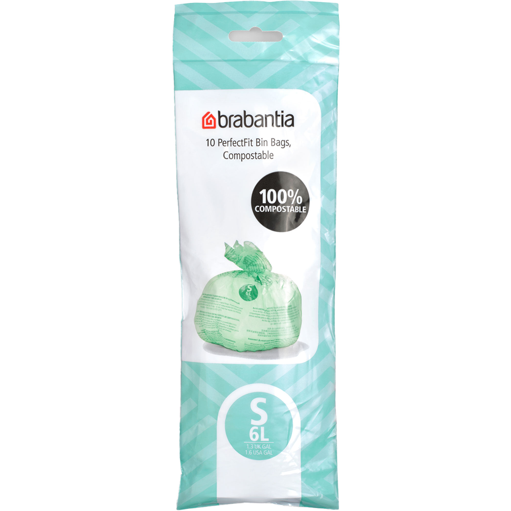 Brabantia PerfectFit affaldsposer S, 6 liter, 10 stk, grøn