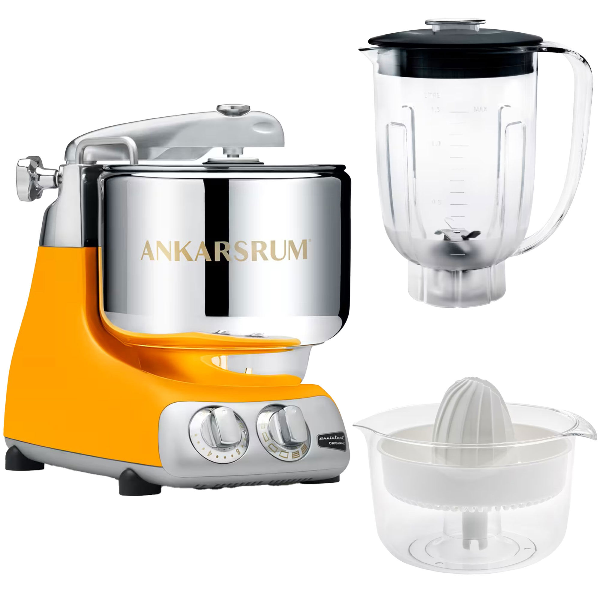 Ankarsrum Assistent AKM6230 + mixerkande & citruspresser, sunbeam yellow