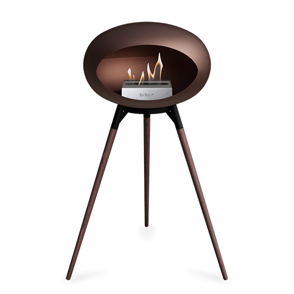 Le Feu Ground Wood High i mocca - Røget eg ben - Sort stel - Stål brænder : Erling Christensen Møbler