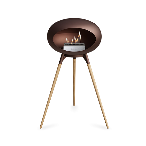 Le Feu Ground Wood High i mocca - Sæbebehandlet eg ben - Mocca stel - Stål brænder : Erling Christensen Møbler