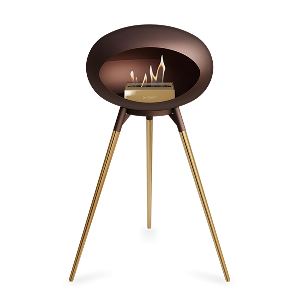 Le Feu Ground Wood High i mocca - Rose gold ben - Mocca stel - Rose gold brænder  : Erling Christensen Møbler