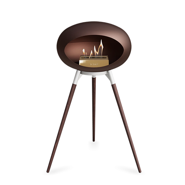 Le Feu Ground Wood High i mocca - Røget eg ben - Hvid stel - Rose gold brænder  : Erling Christensen Møbler