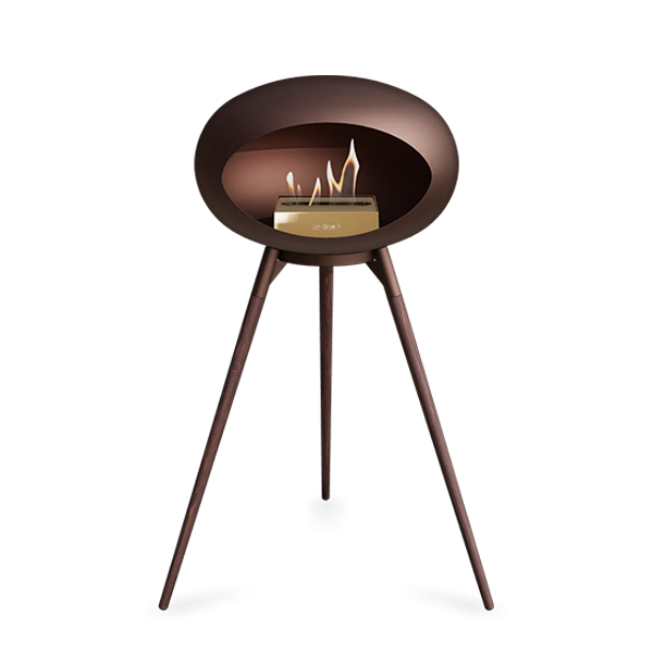 Le Feu Ground Wood High i mocca - Røget eg ben - Mocca stel - Rose gold brænder  : Erling Christensen Møbler