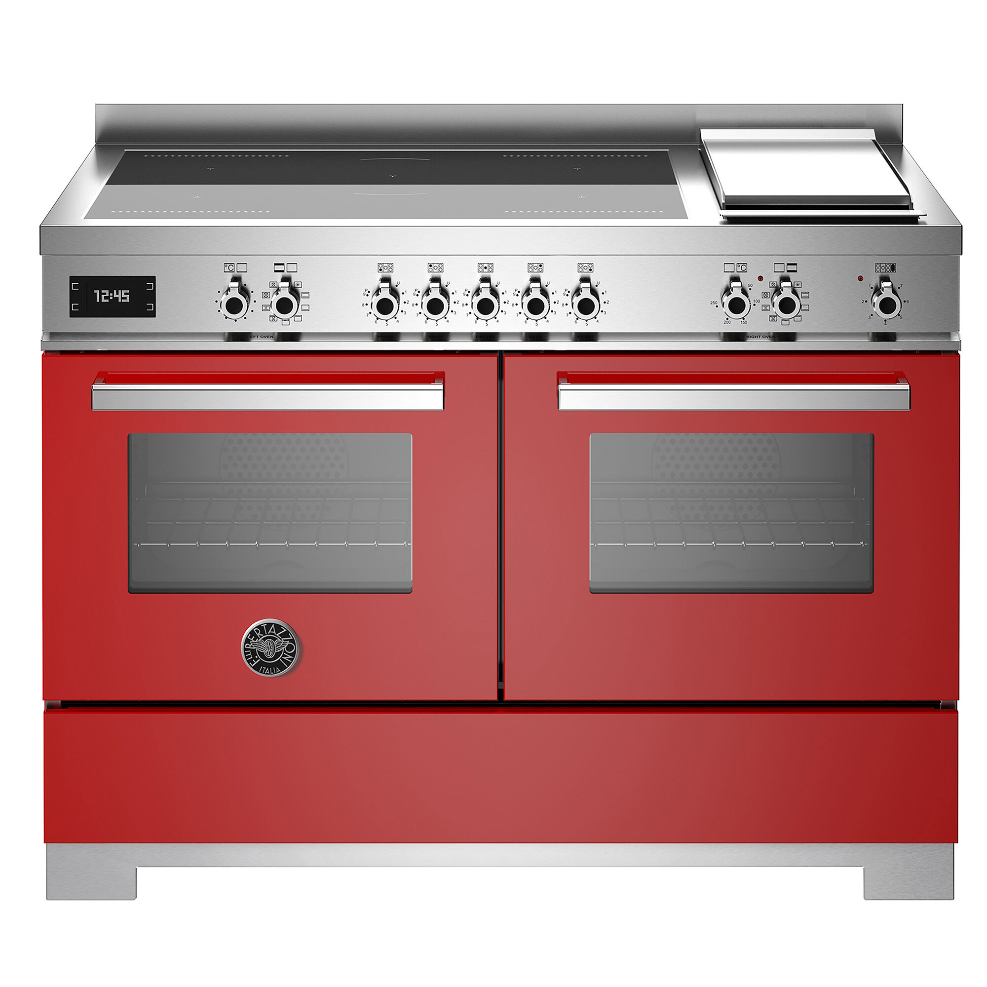 Bertazzoni PRO125I2EROT2 Professional induktionskomfur 120 cm med 5 zoner og 2 ovne, rød