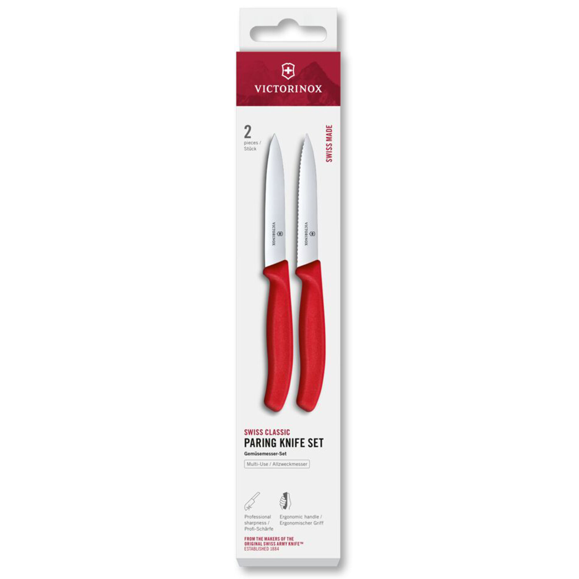 Victorinox Swiss Classic urtekniv og tomatkniv 10 cm, rød