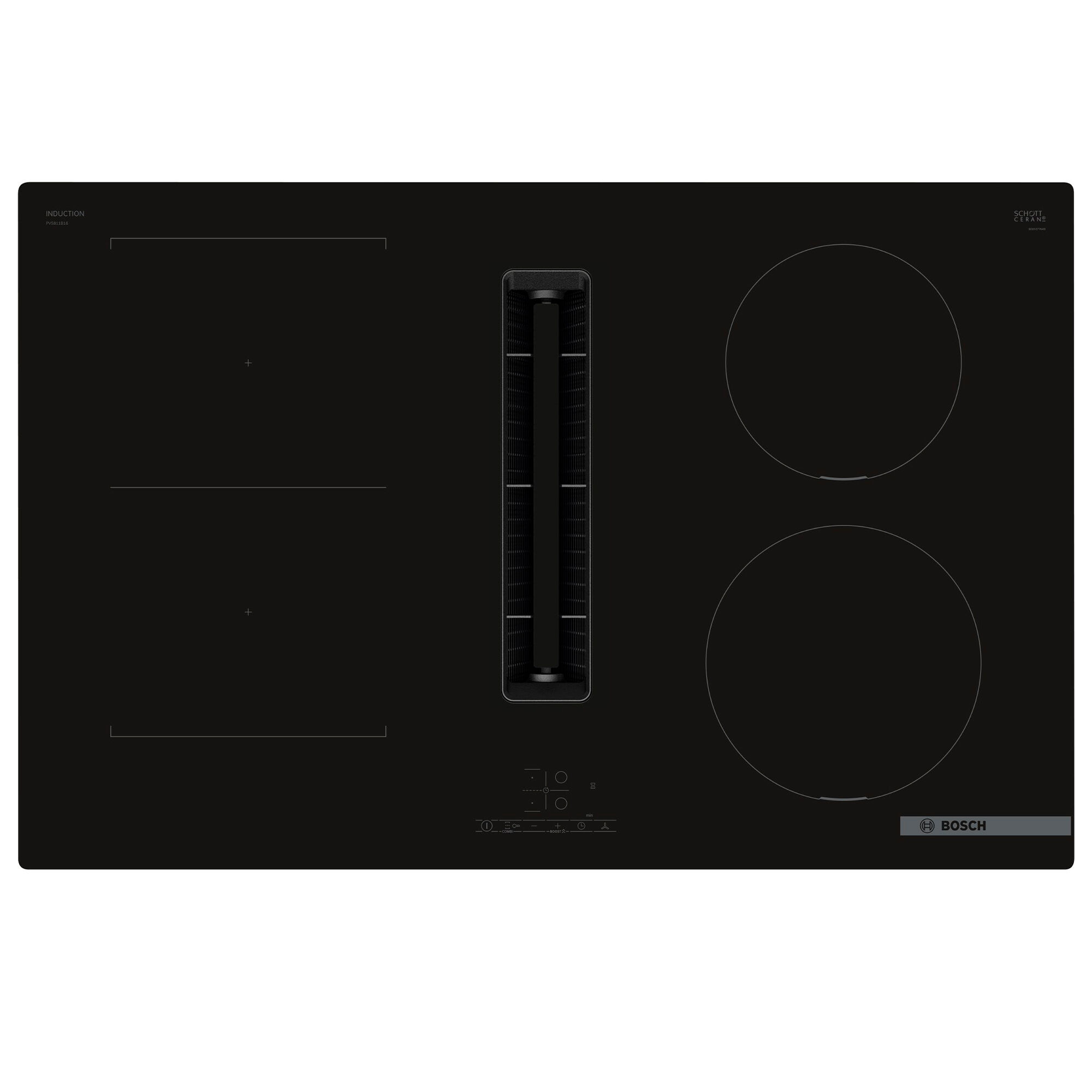 Bosch PVS811B16E Serie 4 induktionskogeplade med integreret emhætte 80 cm