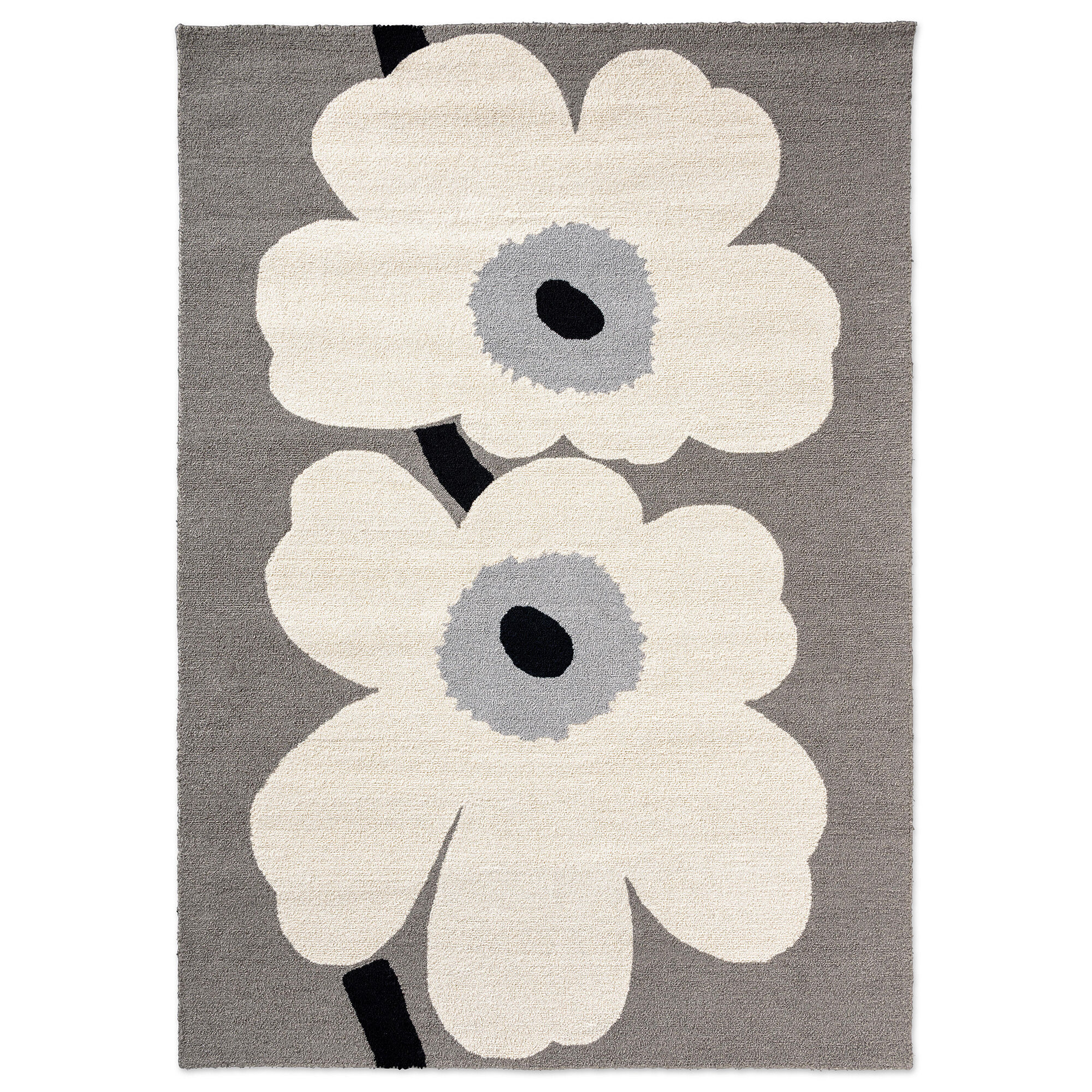 Marimekko Unikko 60 th Anniversary gulvtæppe til udendørsbrug 250 x 350 cm, grå