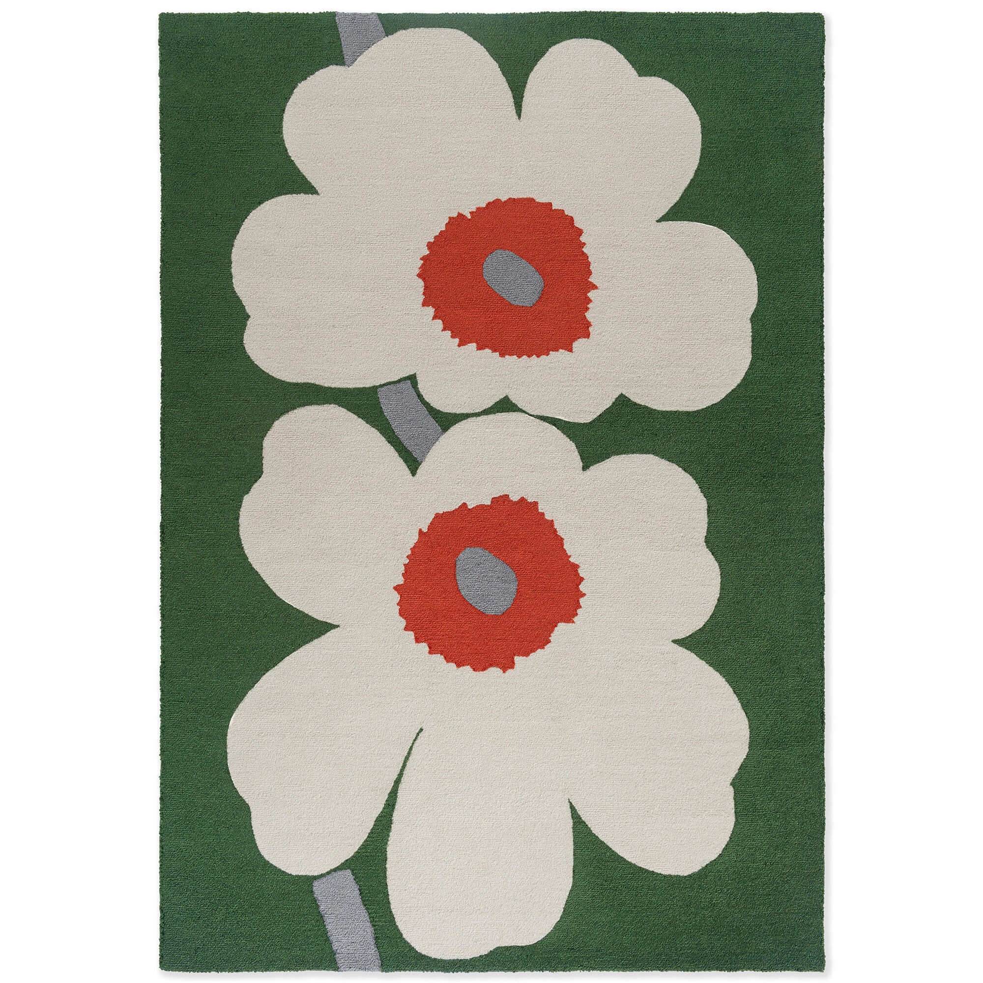 Marimekko Unikko 60 th Anniversary gulvtæppe til udendørsbrug 250 x 350 cm, grøn