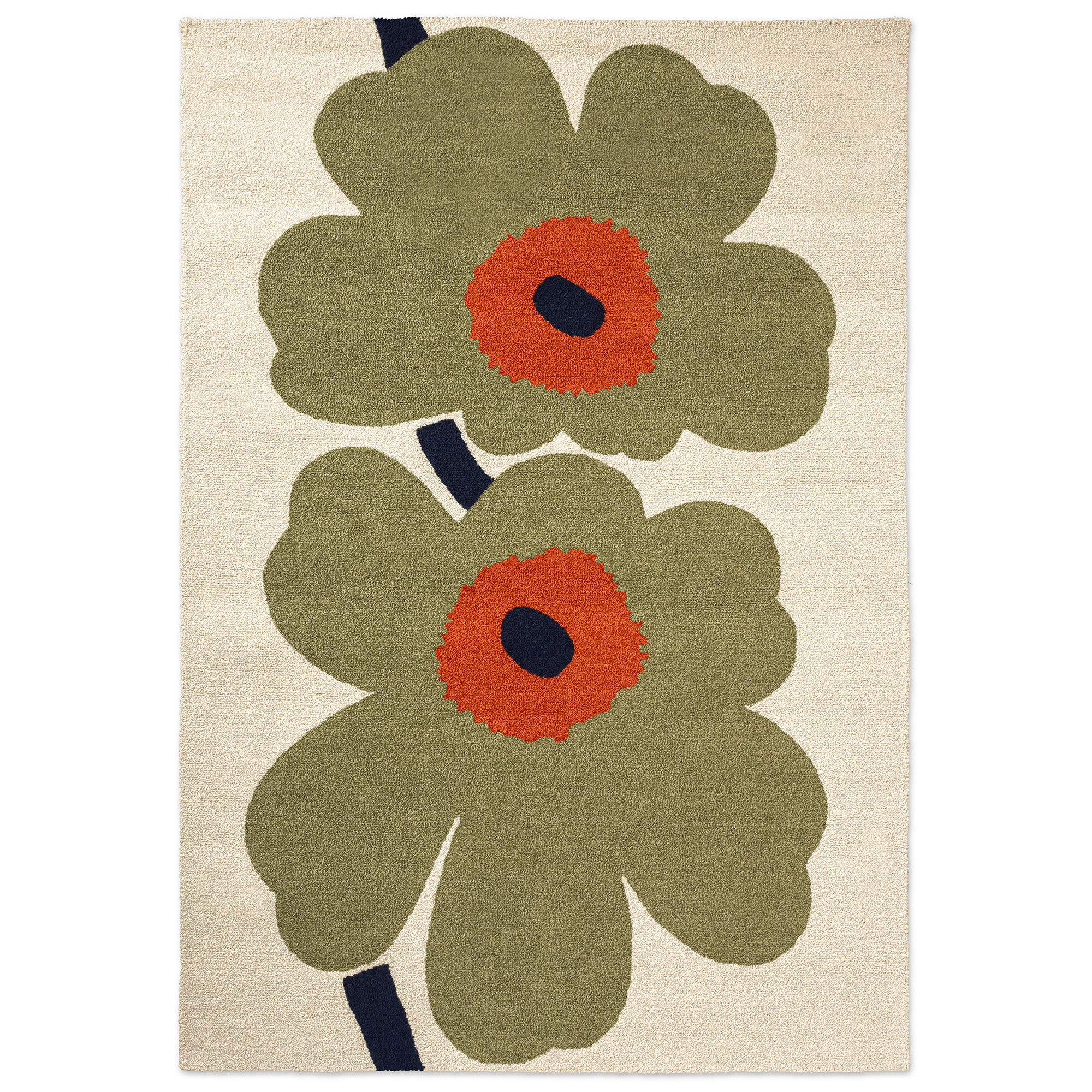 Marimekko Unikko 60-års jubilæum udendørstæppe 140 x 200 cm, støvet grøn